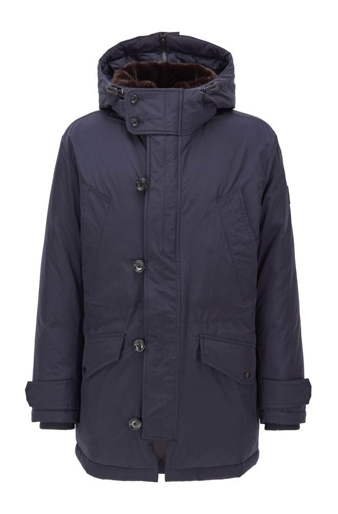 Hugo Boss Regular-fit parka jacket Mørke Blå | 1hUkKCVp