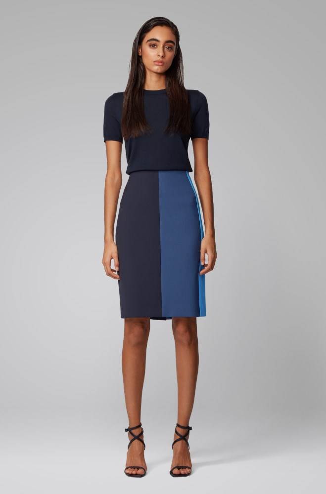 Hugo Boss Regular-fit pencil skirt Blå | jjLXiLQC