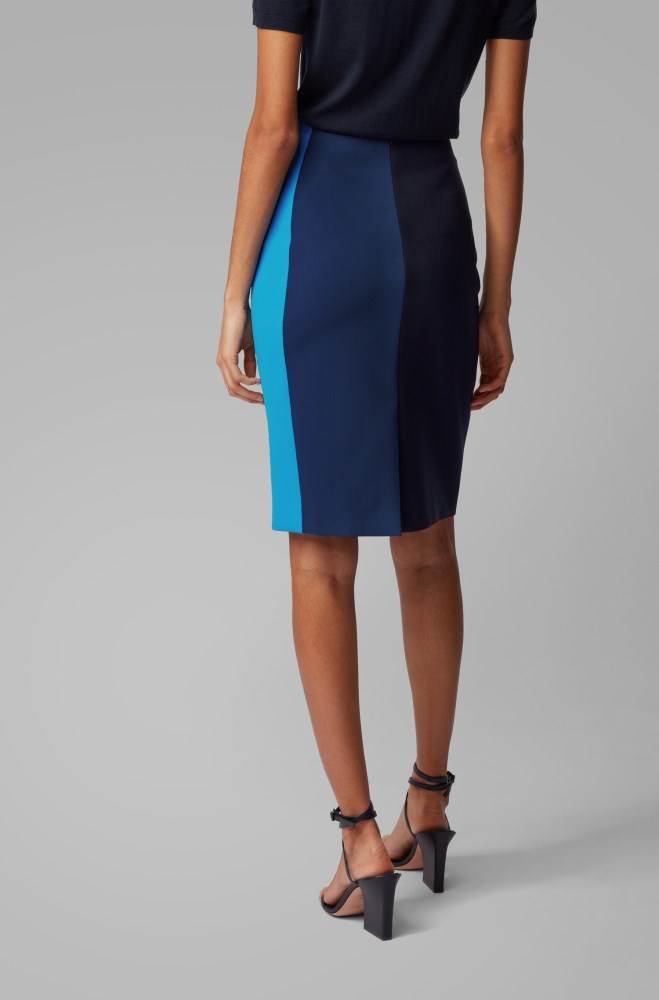 Hugo Boss Regular-fit pencil skirt Blå | jjLXiLQC