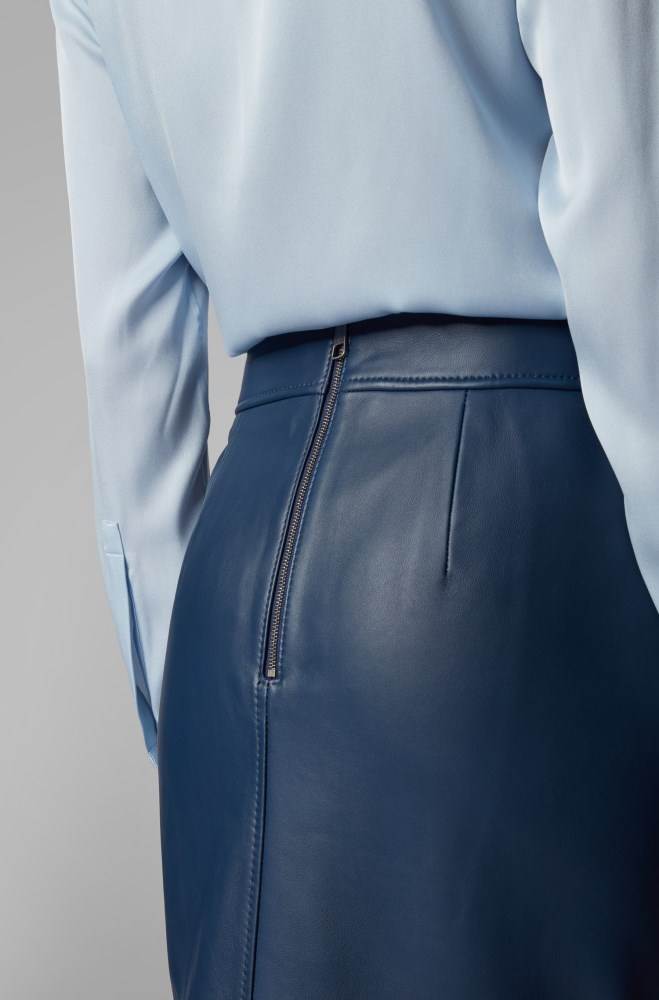 Hugo Boss Regular-fit pencil skirt Mørke Blå | VPOIaGxH