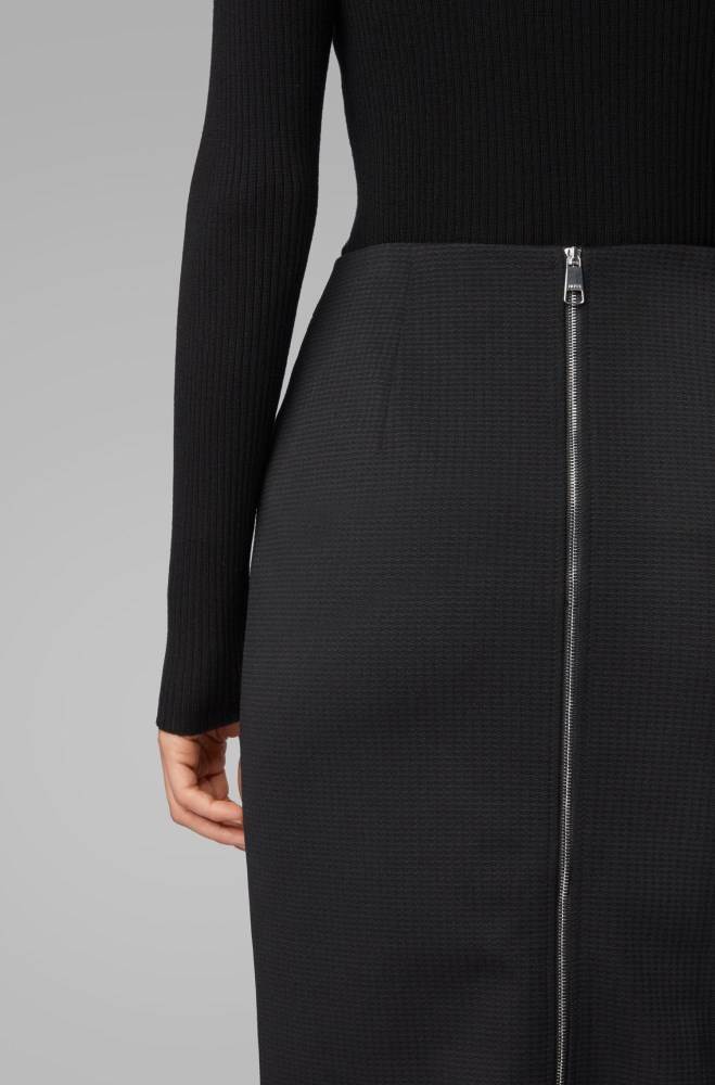 Hugo Boss Regular-fit pencil skirt Svarte | 6eVuQnfs