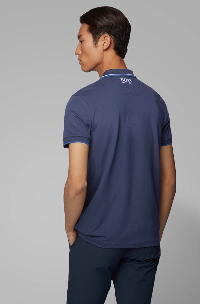 Hugo Boss Regular fit piqué polo shirt Mørke Blå | 8OIxWPrO