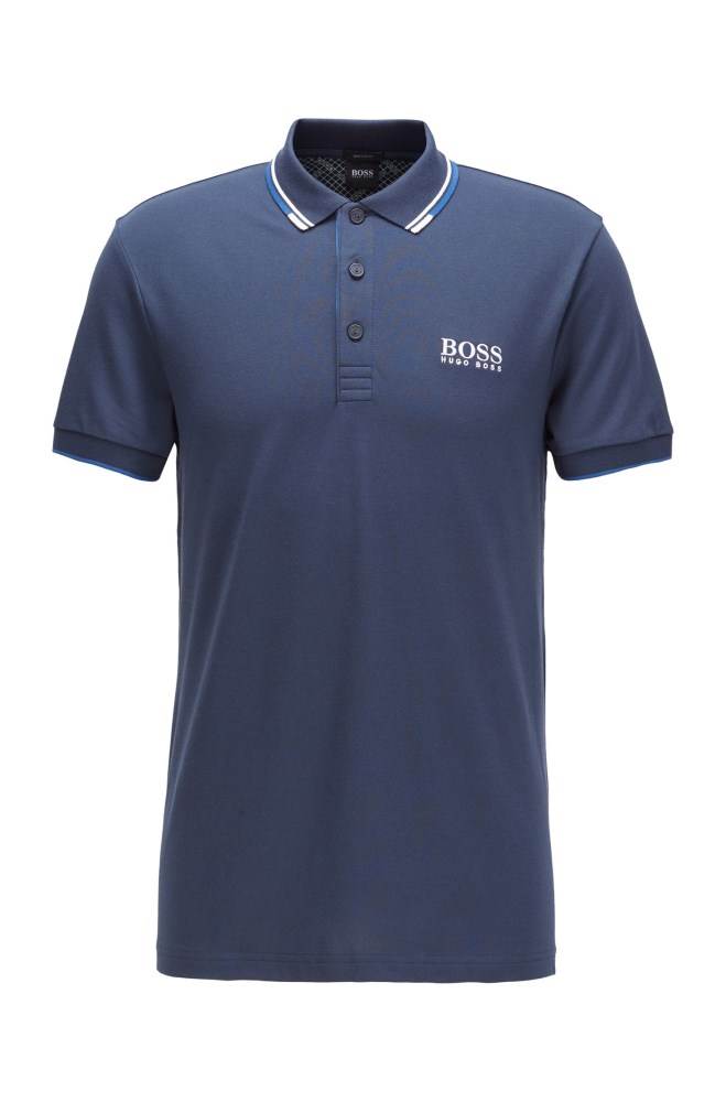 Hugo Boss Regular fit piqué polo shirt Mørke Blå | 8OIxWPrO