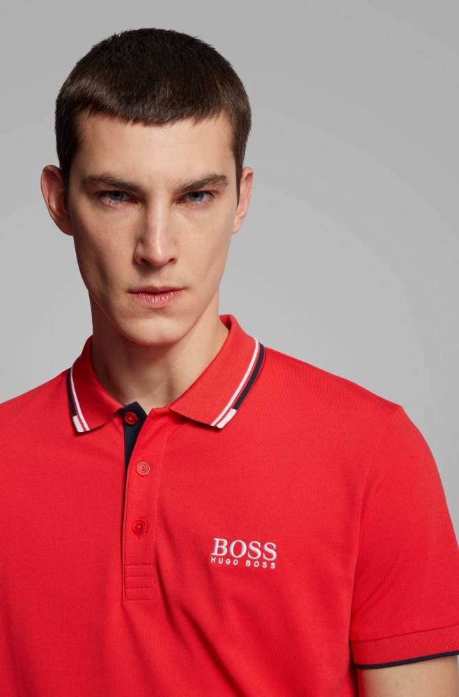 Hugo Boss Regular fit piqué polo shirt Rød | BhZWEaPm