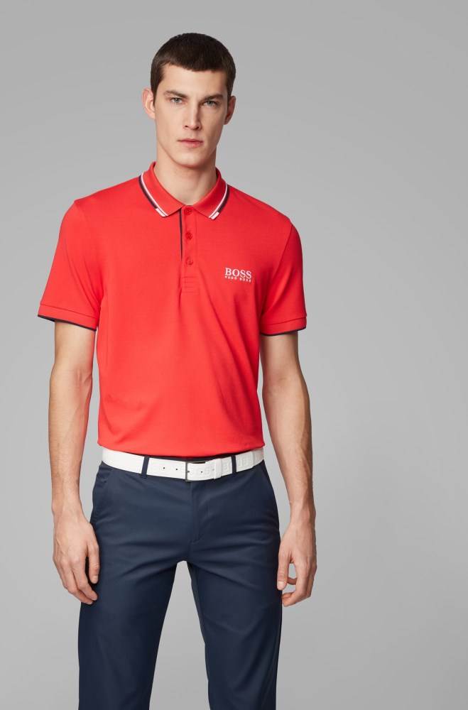 Hugo Boss Regular fit piqué polo shirt Rød | BhZWEaPm