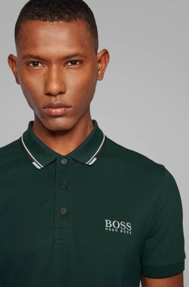 Hugo Boss Regular fit piqué polo shirt Mørke Grønn | TGmVYzV3