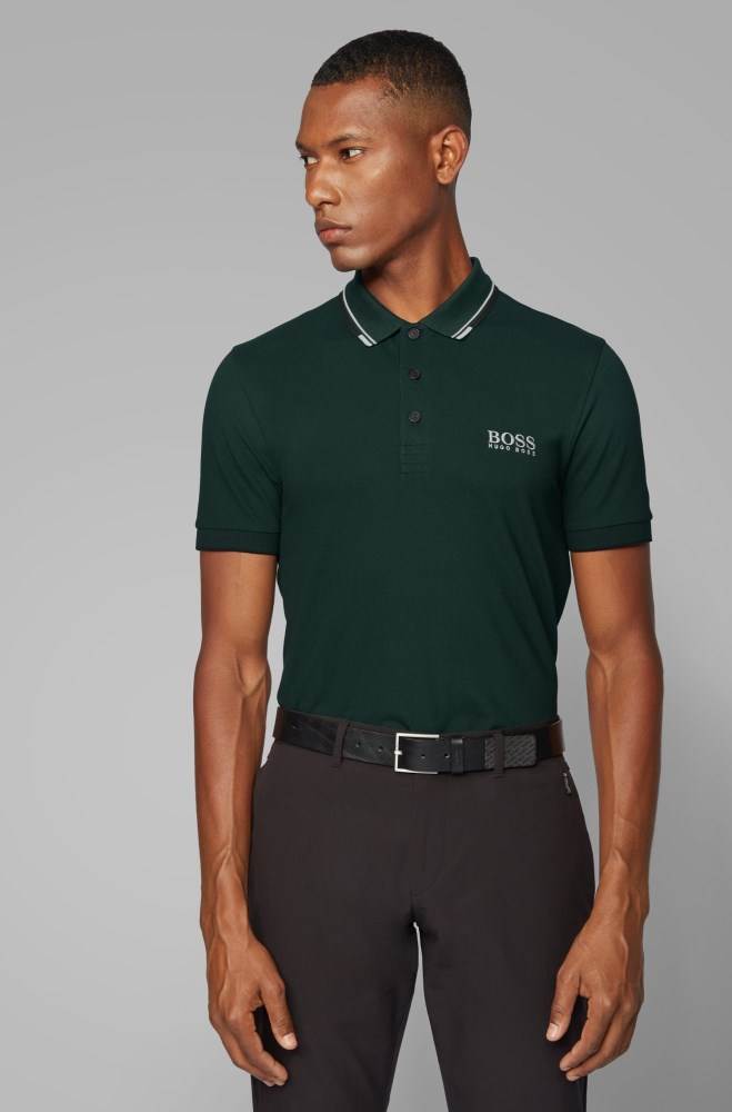 Hugo Boss Regular fit piqué polo shirt Mørke Grønn | TGmVYzV3