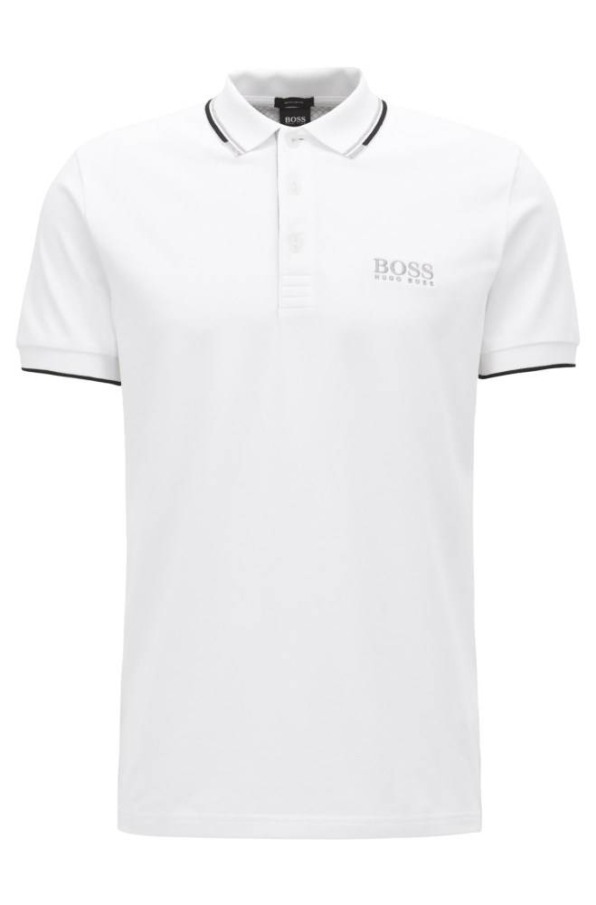 Hugo Boss Regular fit piqué polo shirt Hvite | WumD56Kj