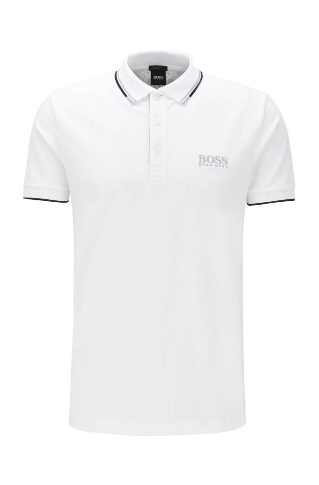 Hugo Boss Regular fit piqué polo shirt Hvite | WumD56Kj