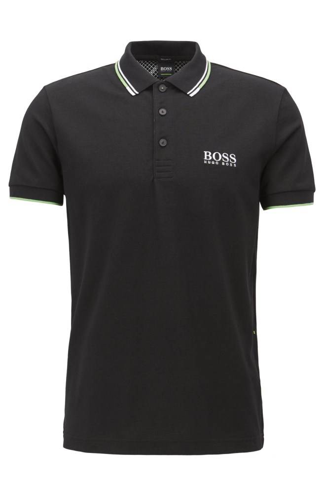 Hugo Boss Regular fit piqué polo shirt Svarte | ZHG6oGxe