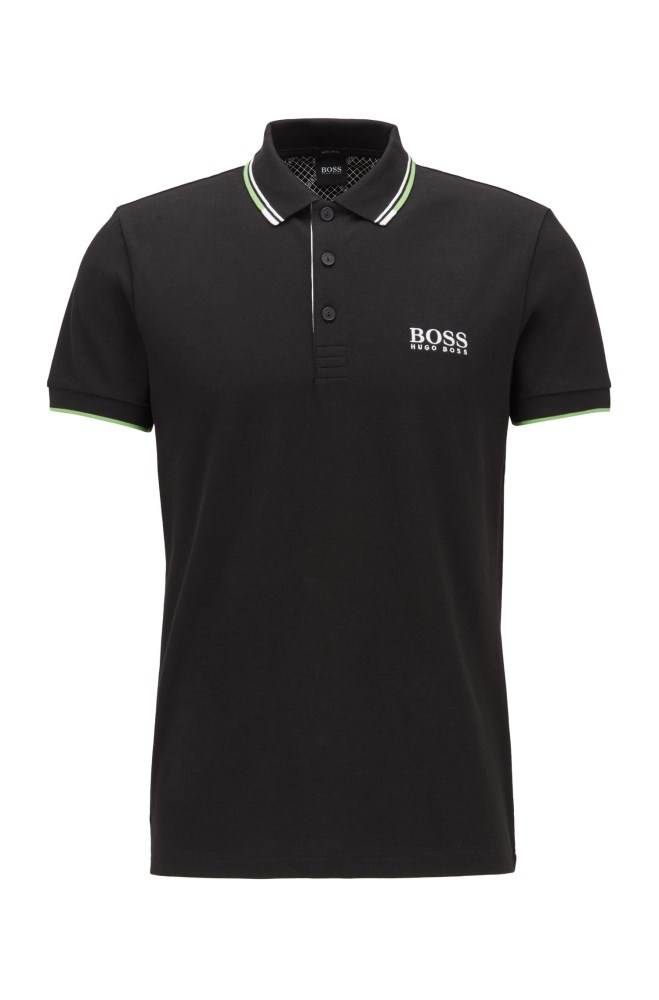 Hugo Boss Regular fit piqué polo shirt Svarte | ZHG6oGxe