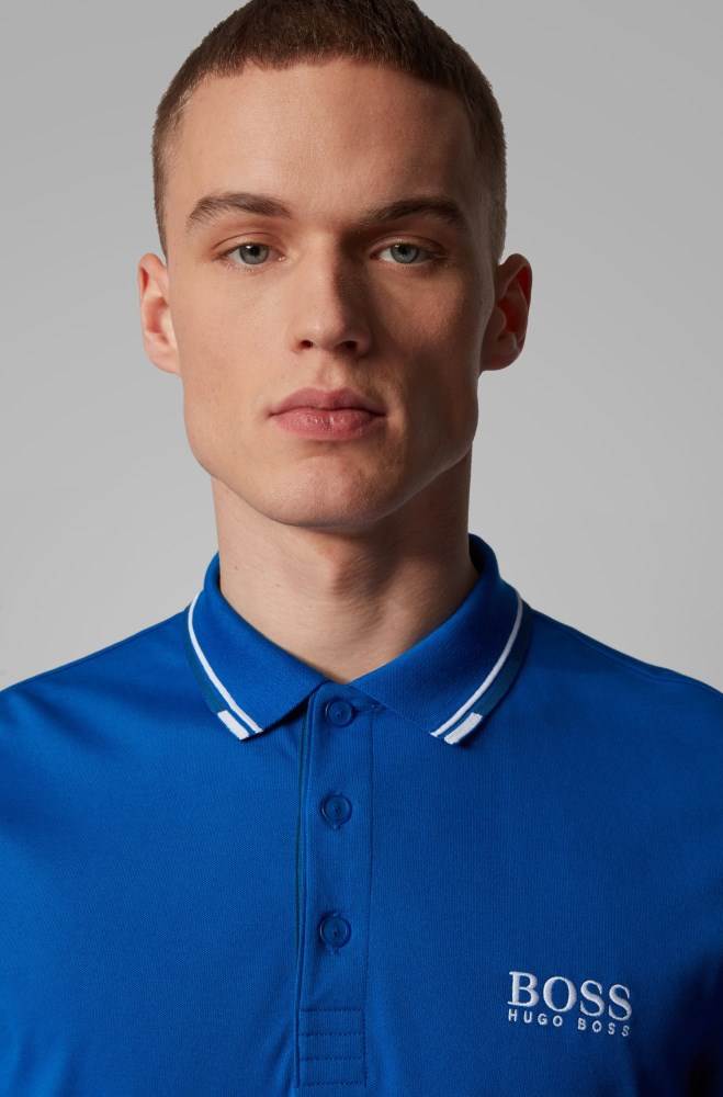 Hugo Boss Regular fit piqué polo shirt Blå | iIt1kl2z