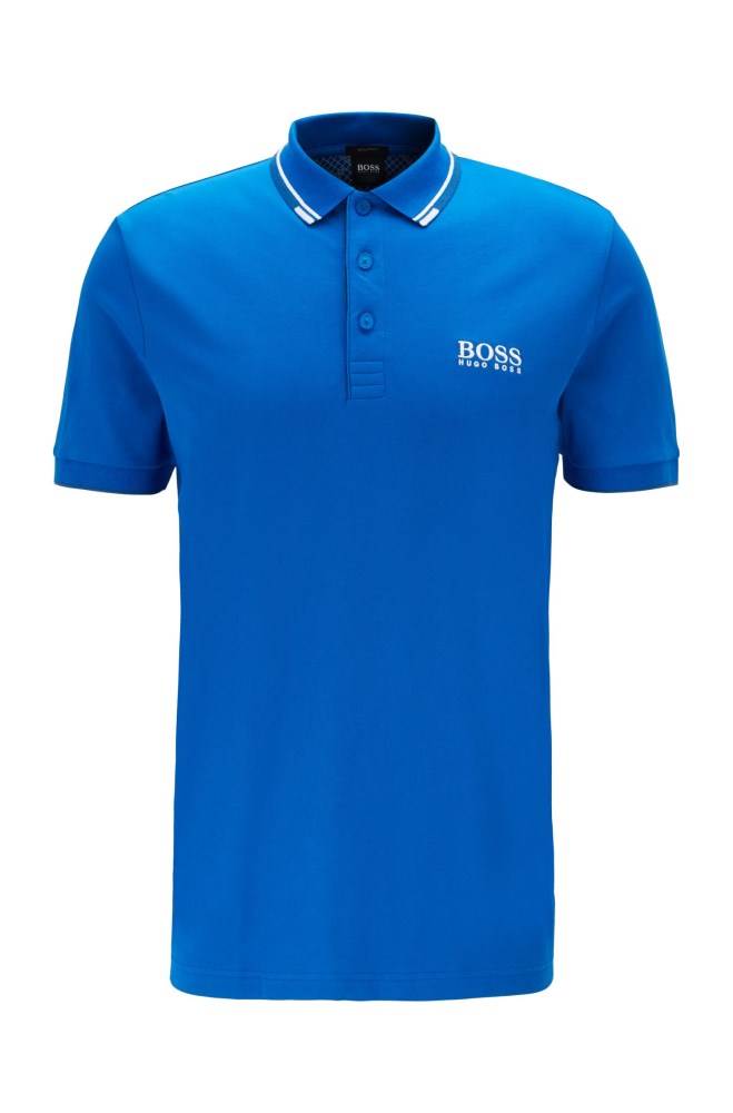 Hugo Boss Regular fit piqué polo shirt Blå | iIt1kl2z