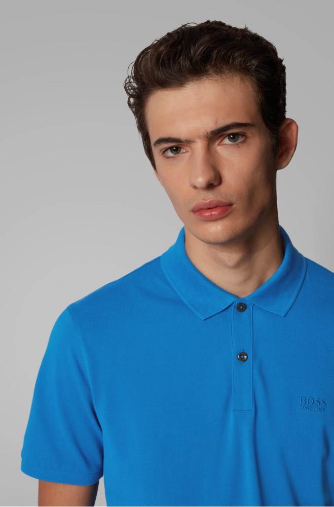 Hugo Boss Regular-fit polo shirt Blå | QFIP5RMC