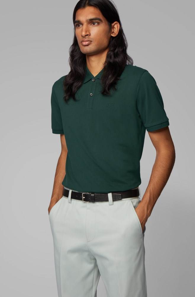 Hugo Boss Regular-fit polo shirt Grønn | fhURa2DK