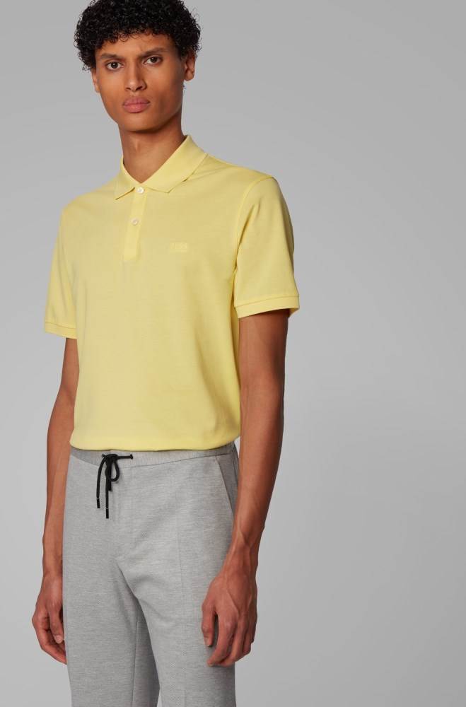 Hugo Boss Regular-fit polo shirt Gul | 8Y4lhOg0