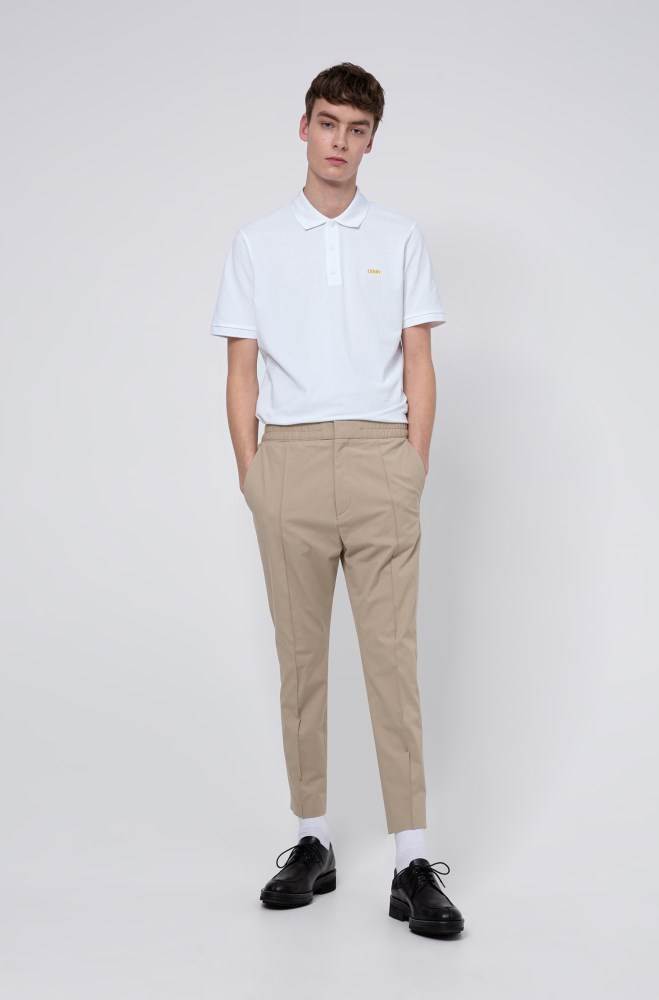 Hugo Boss Regular-fit polo shirt Hvite | K2ODkvCc