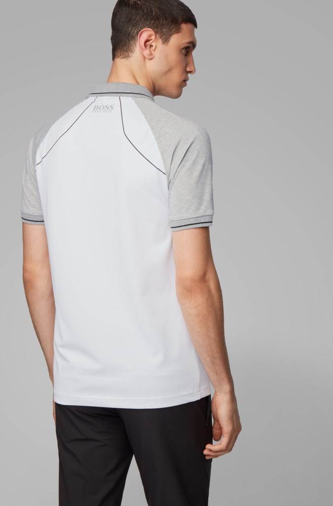 Hugo Boss Regular-fit polo shirt Hvite | RIJf5kGx