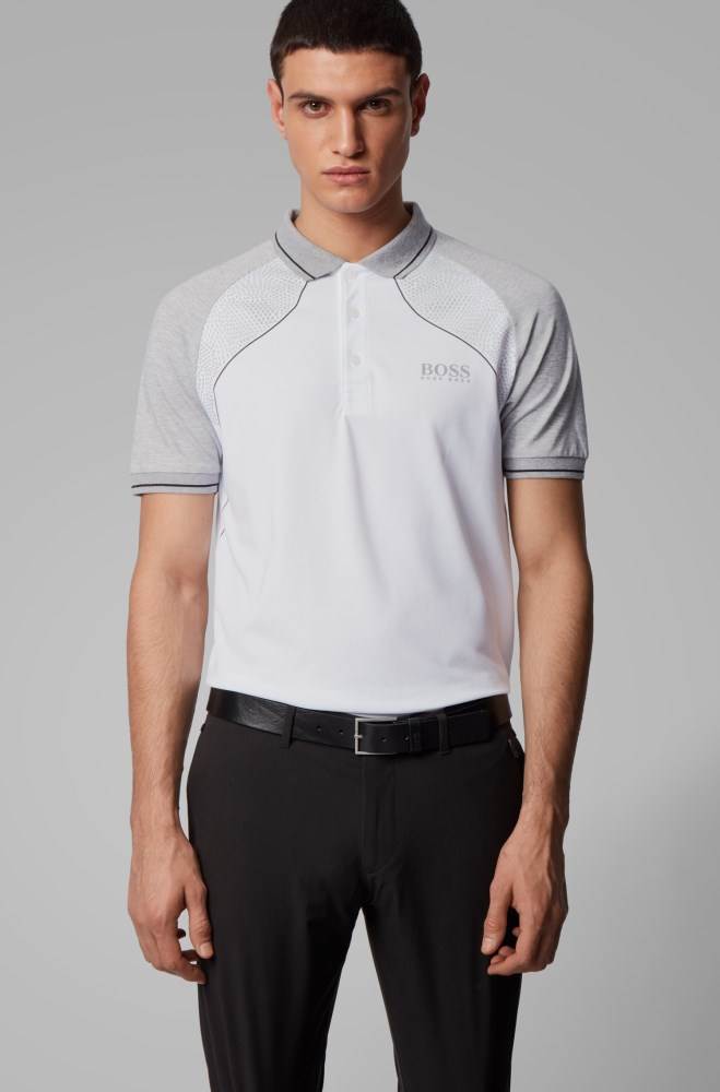 Hugo Boss Regular-fit polo shirt Hvite | RIJf5kGx