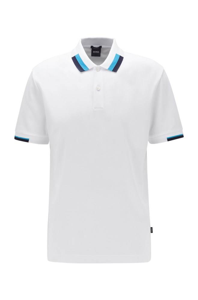 Hugo Boss Regular-fit polo shirt Hvite | dOXTe4Gr