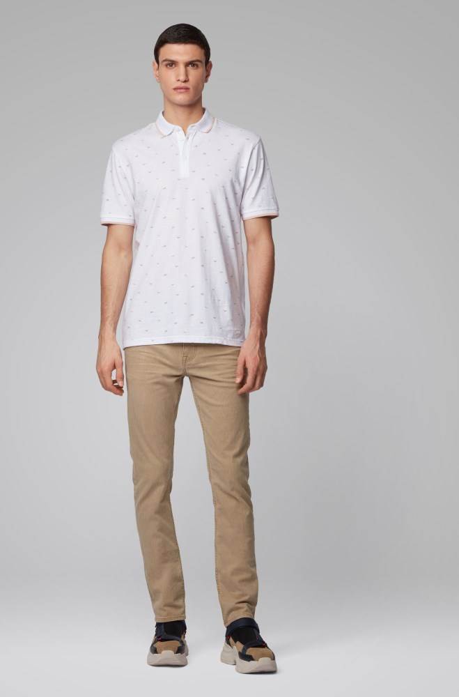 Hugo Boss Regular-fit polo shirt Hvite | oswX72gJ