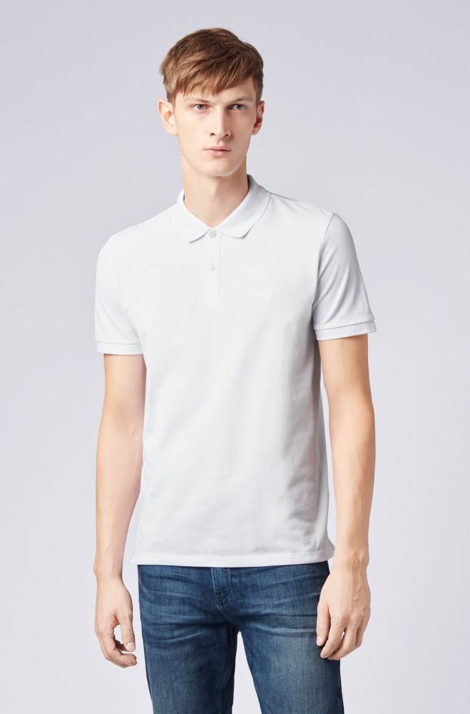 Hugo Boss Regular-fit polo shirt Hvite | vXfmdnXi