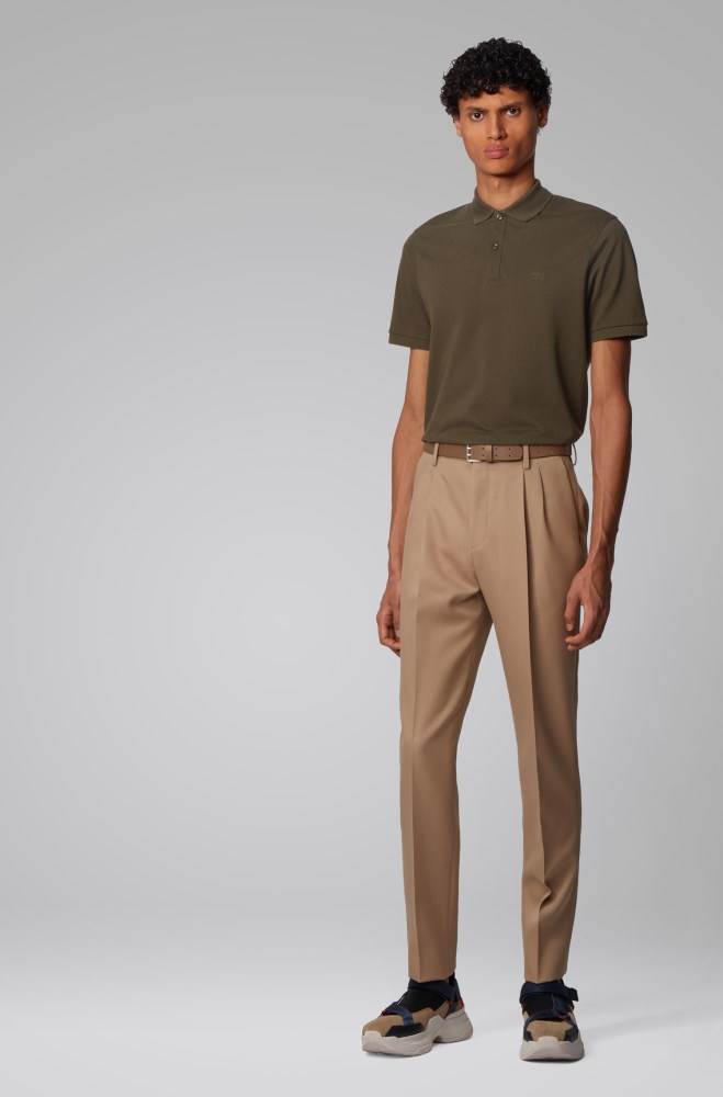 Hugo Boss Regular-fit polo shirt Khaki | IZ2pdHtg