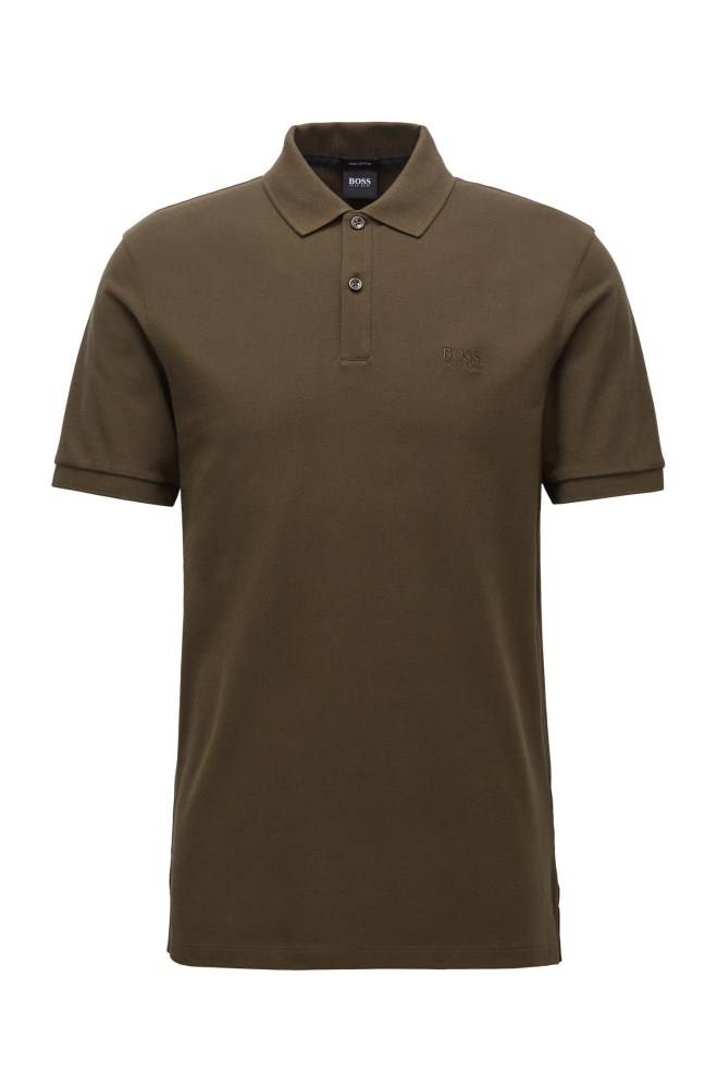 Hugo Boss Regular-fit polo shirt Khaki | IZ2pdHtg