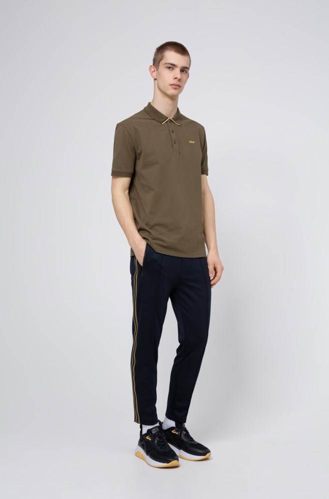 Hugo Boss Regular-fit polo shirt Khaki | dbNB96uq