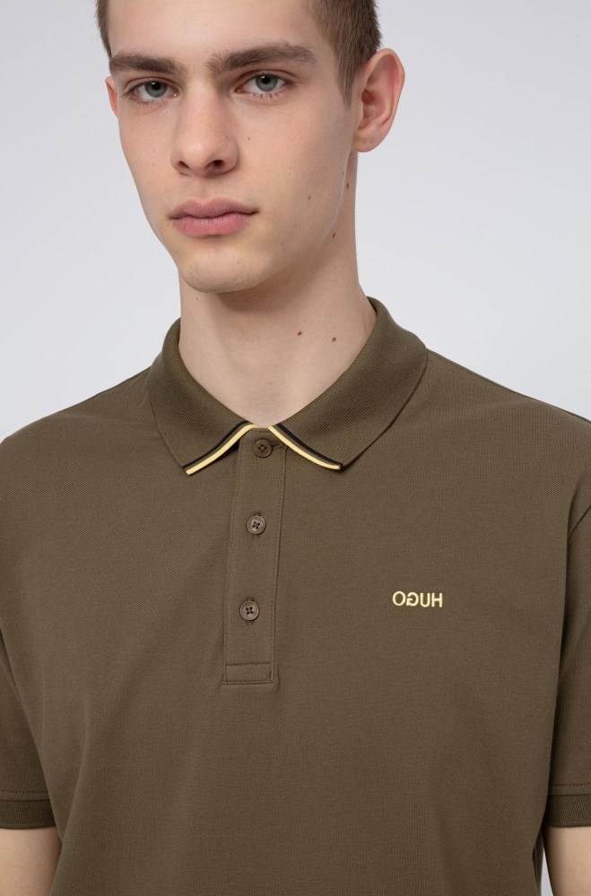 Hugo Boss Regular-fit polo shirt Khaki | dbNB96uq