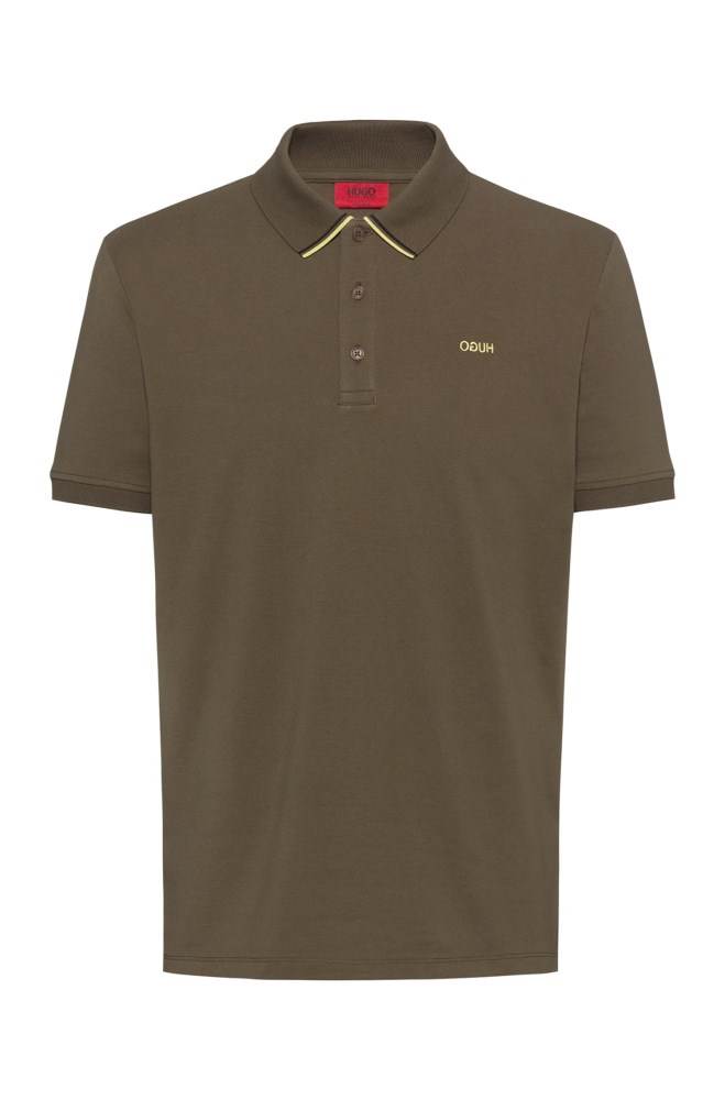 Hugo Boss Regular-fit polo shirt Khaki | dbNB96uq