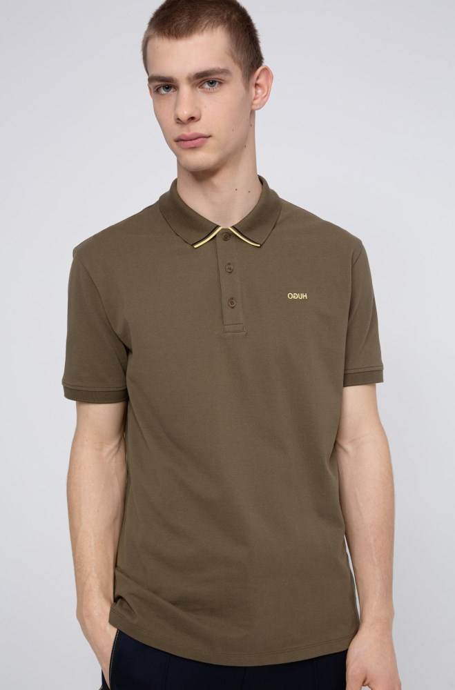 Hugo Boss Regular-fit polo shirt Khaki | dbNB96uq