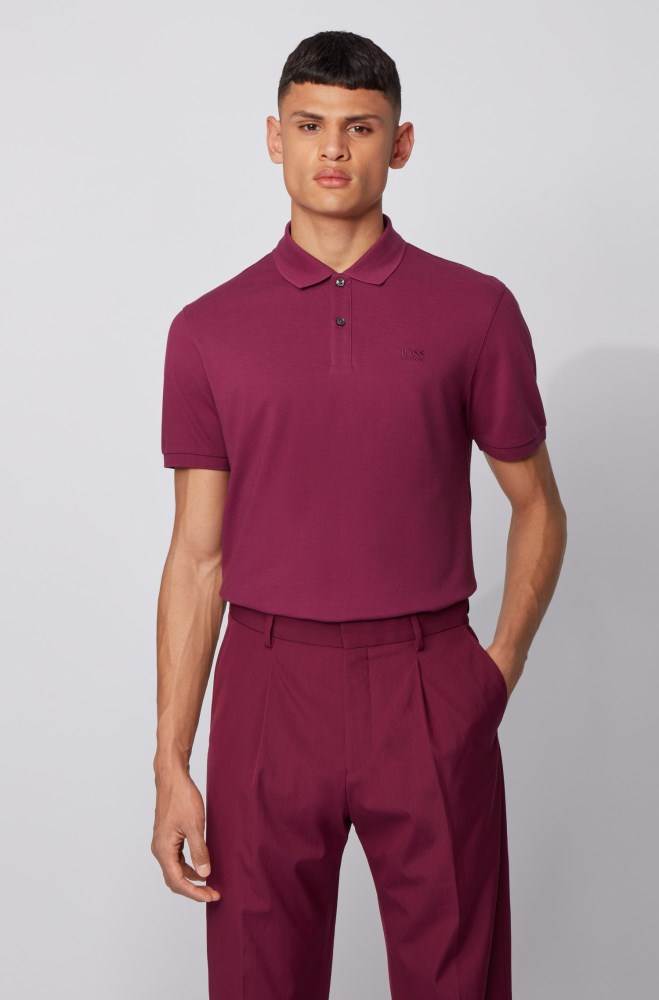 Hugo Boss Regular-fit polo shirt Lilla | mGZEfHAr