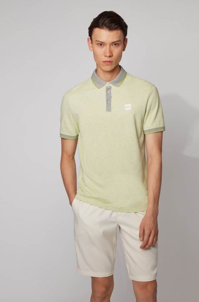 Hugo Boss Regular-fit polo shirt Lyse Beige | KznT2ogW