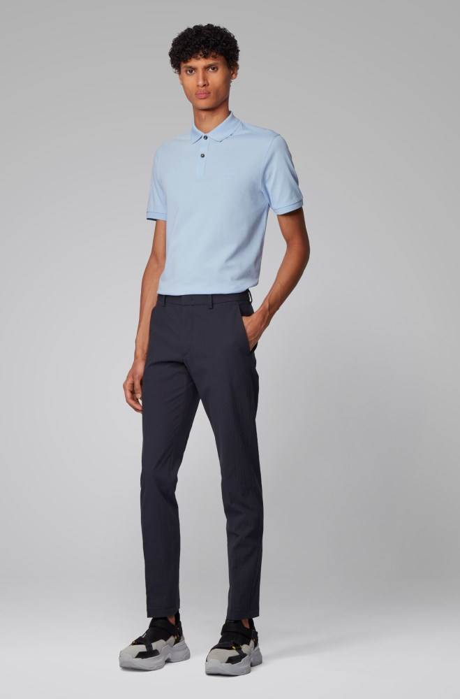 Hugo Boss Regular-fit polo shirt Lyse Blå | WyKzXzen