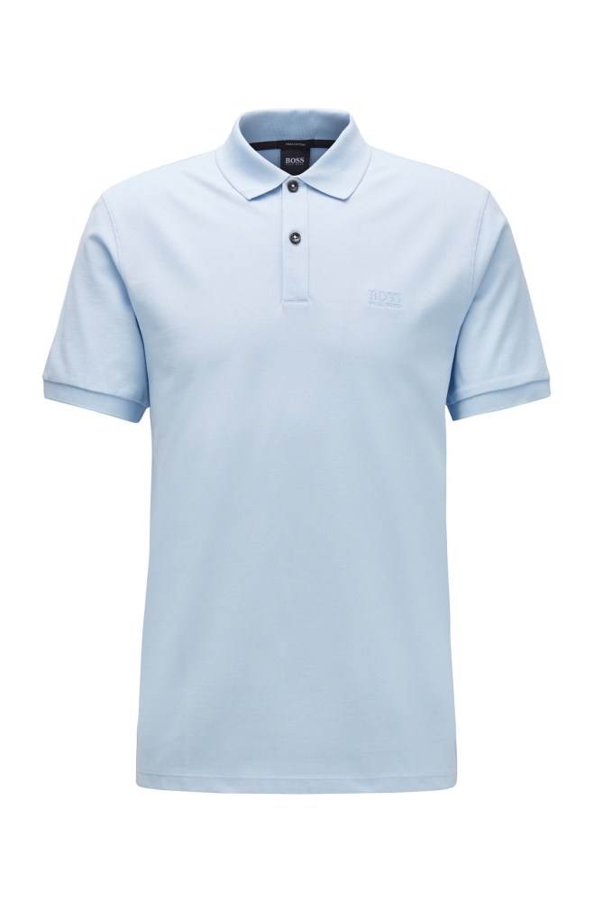 Hugo Boss Regular-fit polo shirt Lyse Blå | WyKzXzen