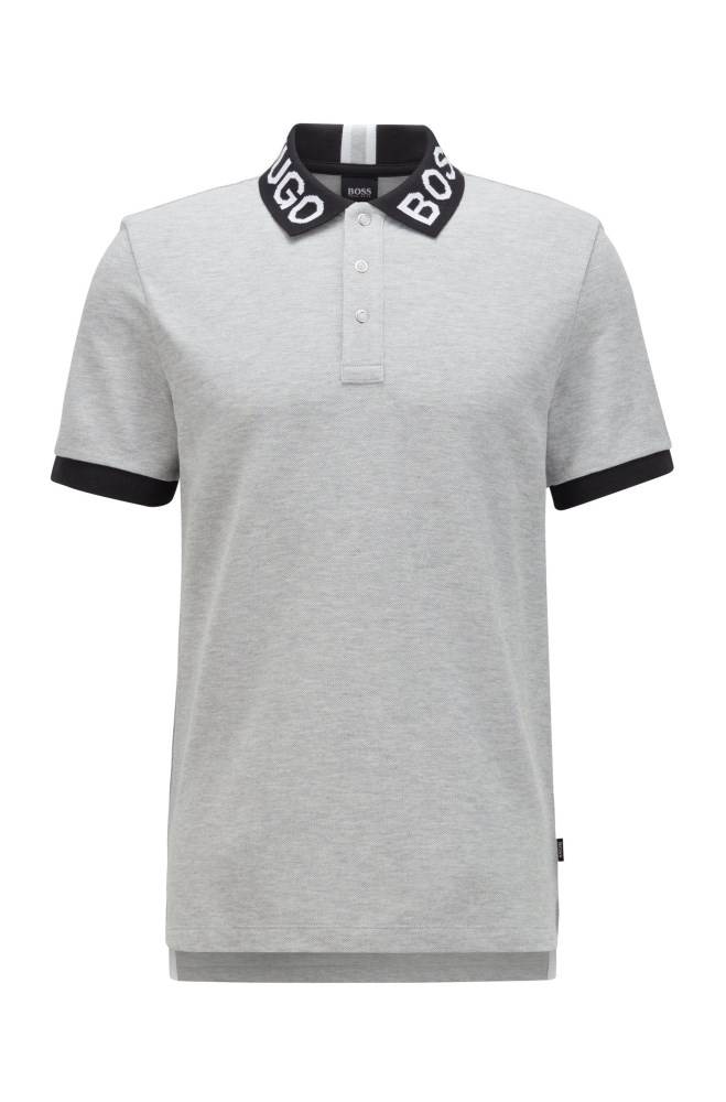 Hugo Boss Regular-fit polo shirt Lyse Grå | neVnjBC8