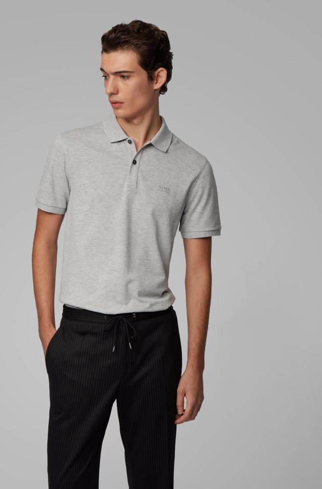 Hugo Boss Regular-fit polo shirt Lyse Grå | wtbgJzkd