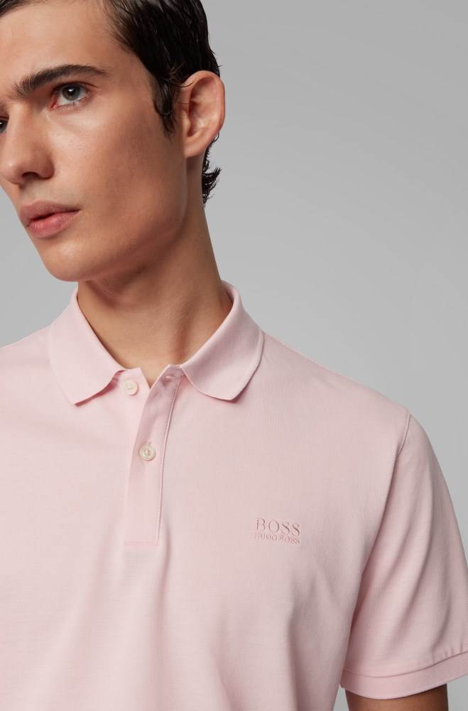 Hugo Boss Regular-fit polo shirt Lyse Rosa | Q1Hj7Fa8