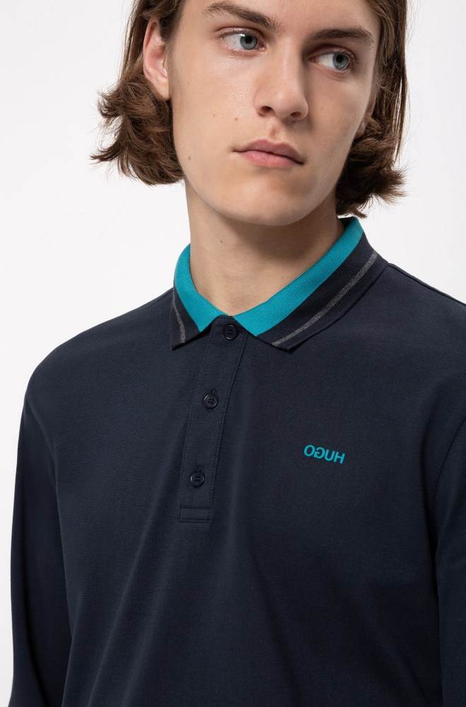 Hugo Boss Regular-fit polo shirt Mørke Blå | 2FFnD1MN