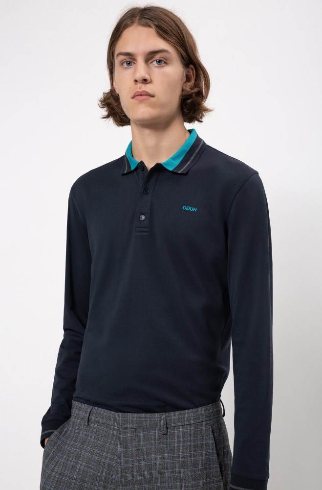 Hugo Boss Regular-fit polo shirt Mørke Blå | 2FFnD1MN