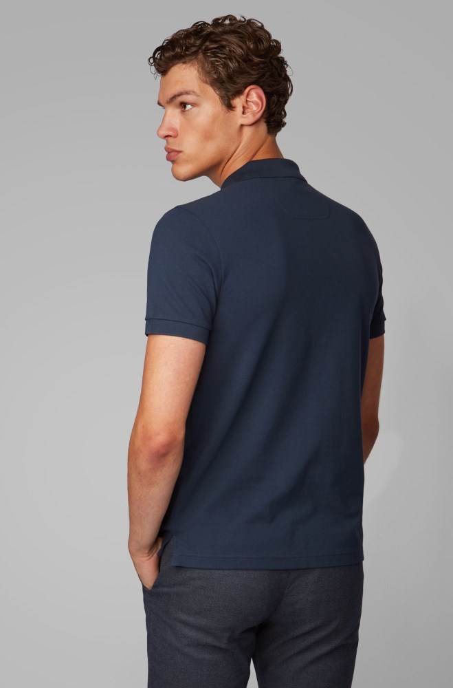 Hugo Boss Regular-fit polo shirt Mørke Blå | 46DQaUvQ