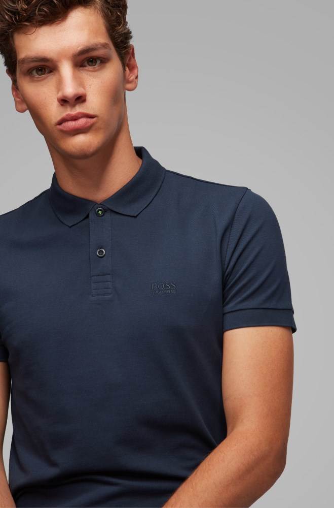 Hugo Boss Regular-fit polo shirt Mørke Blå | 46DQaUvQ