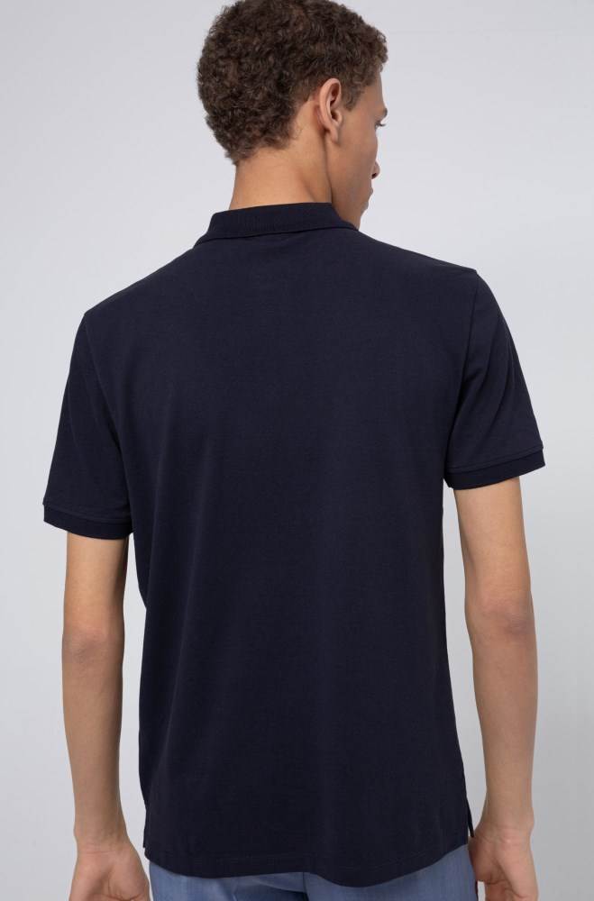 Hugo Boss Regular-fit polo shirt Mørke Blå | 64kd2nrD