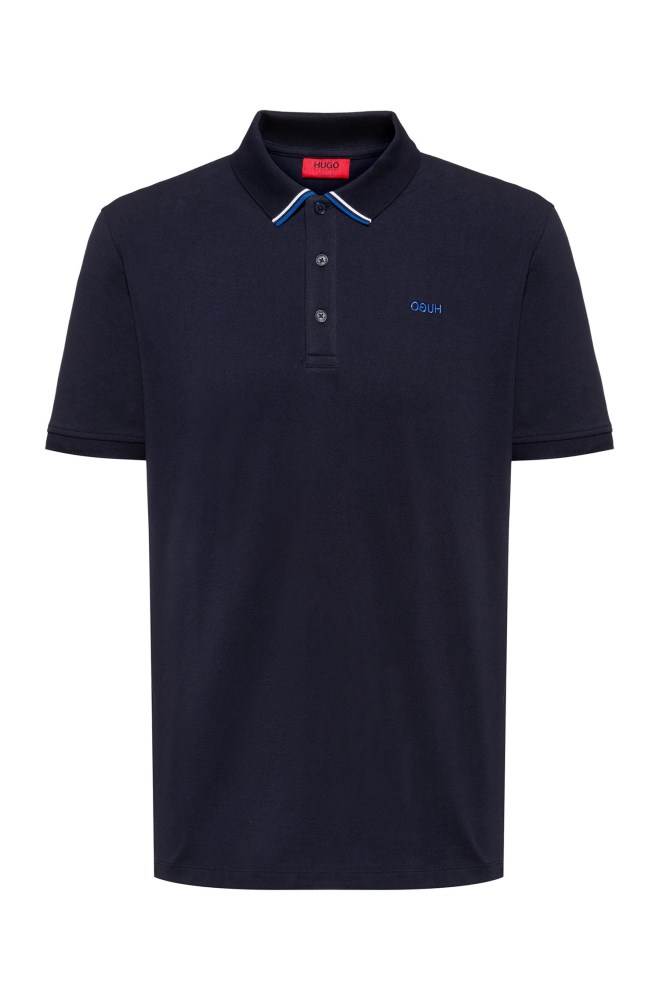 Hugo Boss Regular-fit polo shirt Mørke Blå | 64kd2nrD