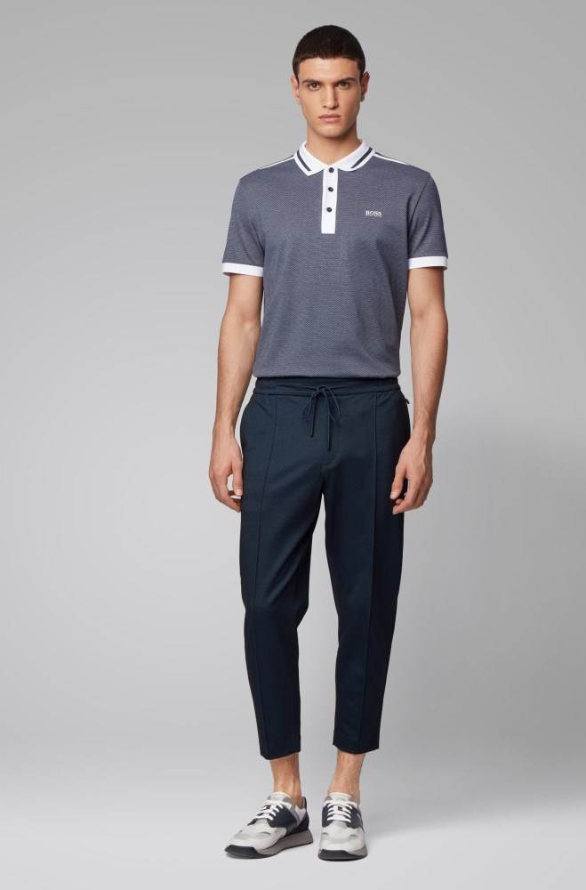 Hugo Boss Regular-fit polo shirt Mørke Blå | IgZ5qx4V