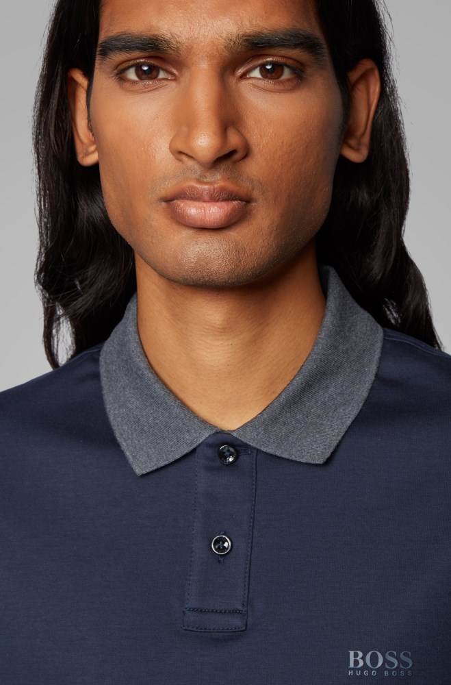 Hugo Boss Regular-fit polo shirt Mørke Blå | vIy3BHCD