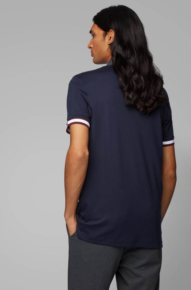 Hugo Boss Regular-fit polo shirt Mørke Blå | vIy3BHCD