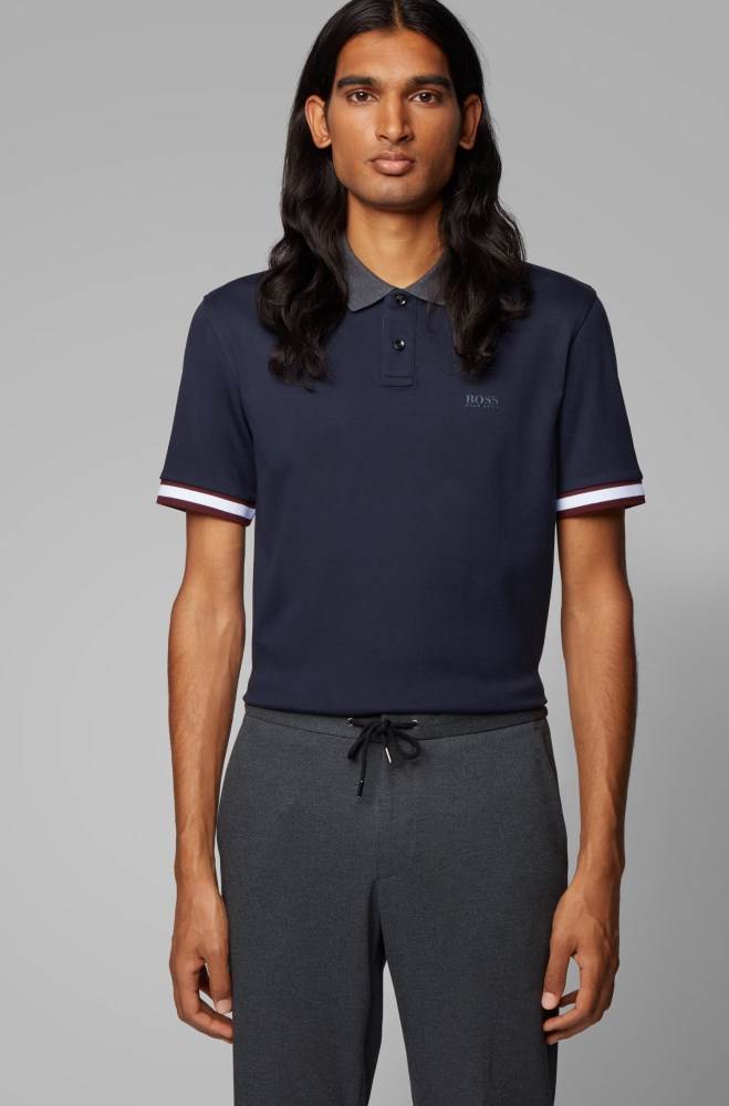 Hugo Boss Regular-fit polo shirt Mørke Blå | vIy3BHCD