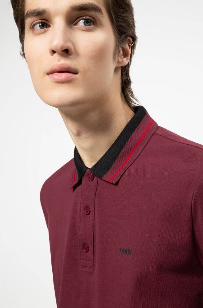 Hugo Boss Regular-fit polo shirt Mørke Rød | CtwMBEV0